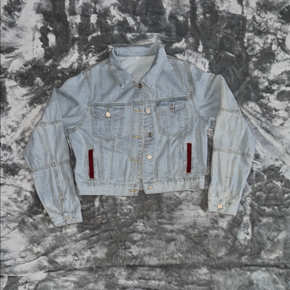 NWOT Large Hand Painted Indiana University Jean Jacket